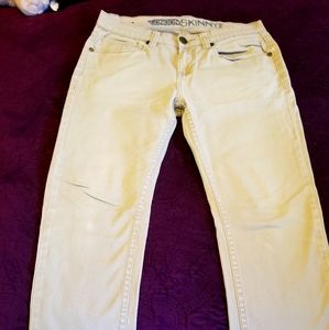 Men's cream RSQ London skinny jeans
